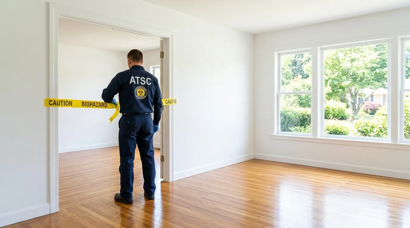 Certified biohazard cleanup crew performing Decomposition Cleanup in Peoria
